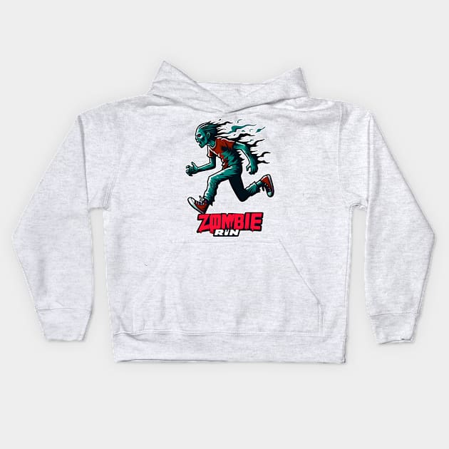 Zombie Run Kids Hoodie by Rawlifegraphic